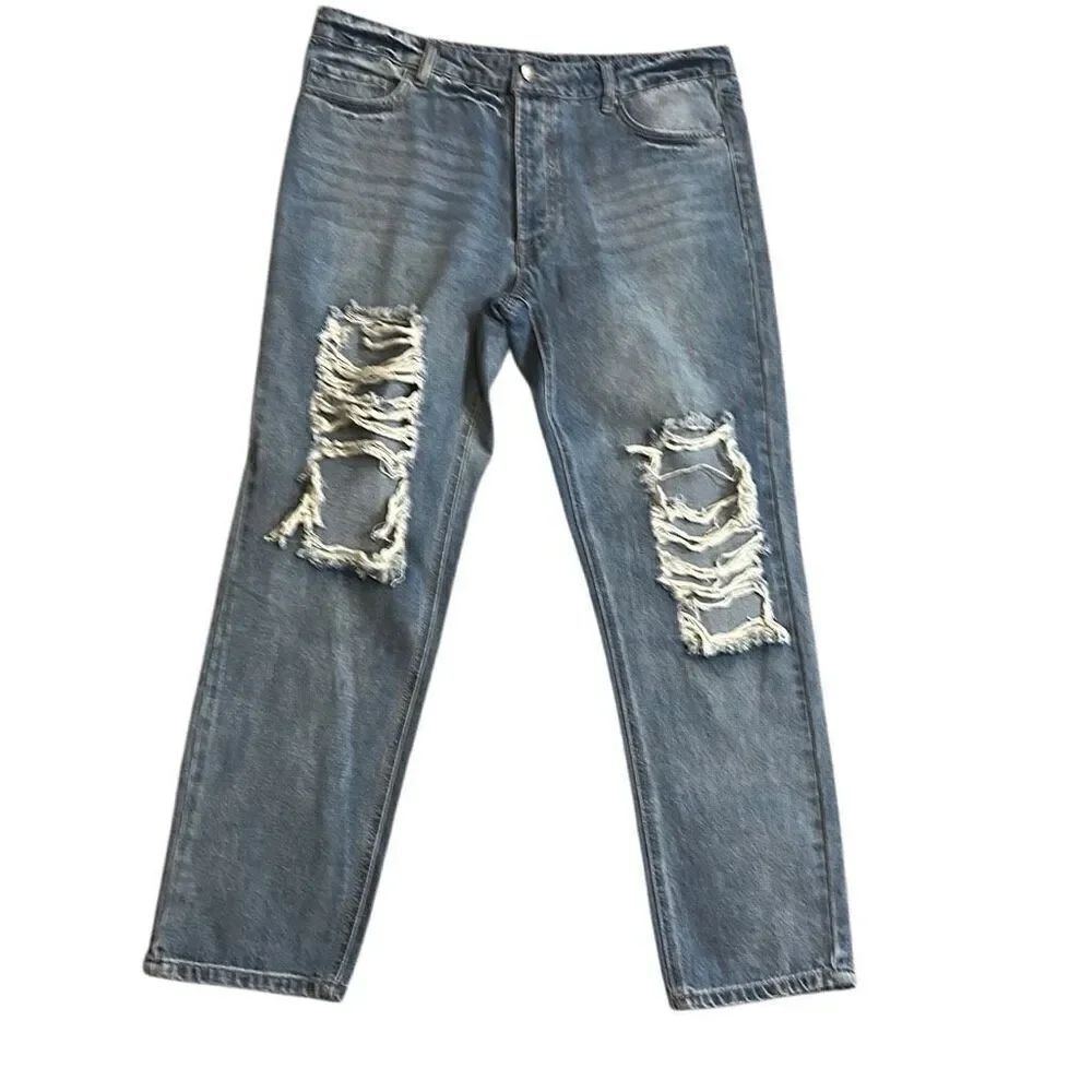 AFRM distressed denim jeans button fly 31